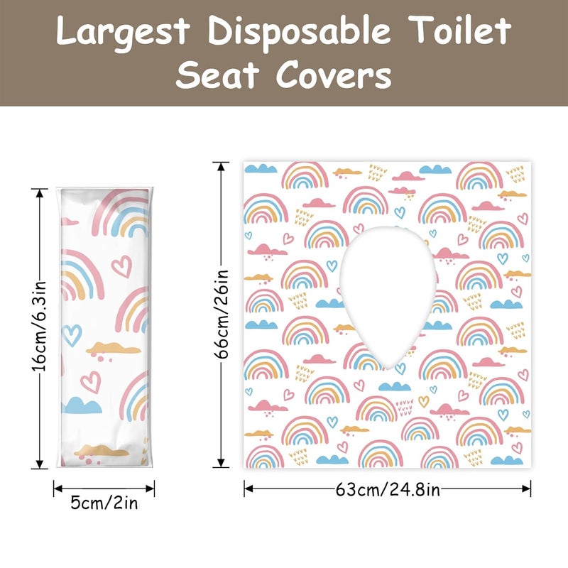 DEEKI 60 Pack Toilet Seat Covers Disposable, Safe No-Slip Waterproof for Kids Toddlers Use in Potty Training Public Restrooms Toilets, Portable Clean Covers for Adults Travel -Rainbow (60 Count) - Image 2